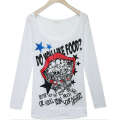 Moda Tela Impresso Custom Girl&#39;s Long Sleeve T Shirt